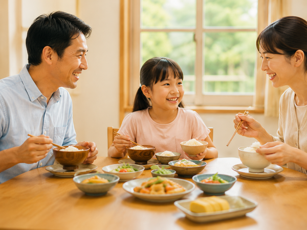 食卓に並ぶ炊き立てご飯